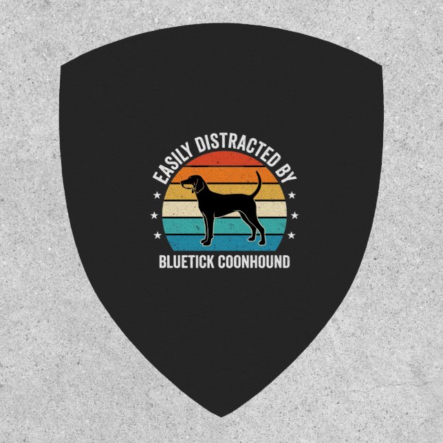 Bluetick Coonhound Retro Sunset Dog Patch (Front)