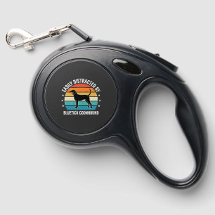 Bluetick Coonhound Retro Sunset Dog Retractable Pet Leash