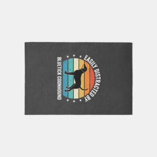 Bluetick Coonhound Retro Sunset Dog Rug