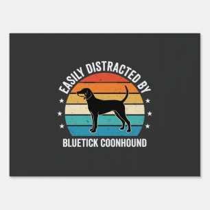 Bluetick Coonhound Retro Sunset Dog Sign
