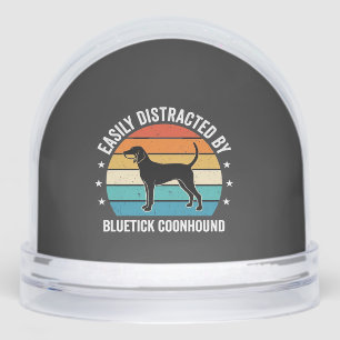 Bluetick Coonhound Retro Sunset Dog Snow Globe