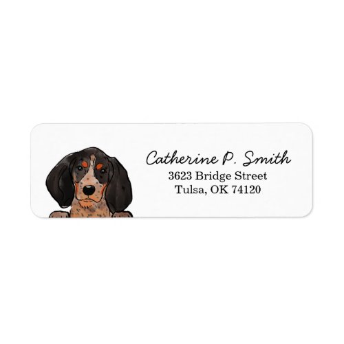 Bluetick coonhound return address label