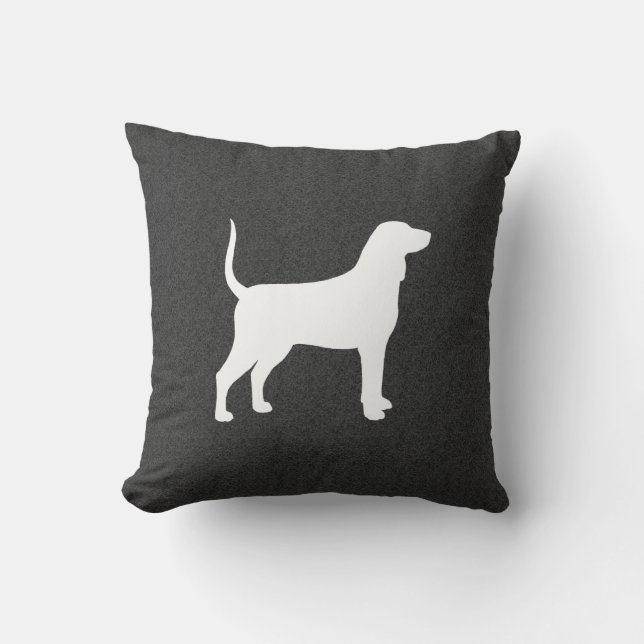 Bluetick Coonhound Silhouette Throw Pillow (Front)