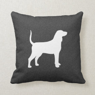 Bluetick Coonhound Silhouette Throw Pillow