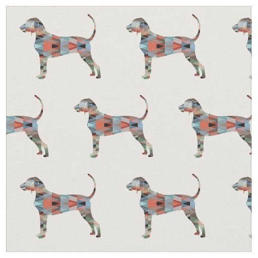 Bluetick Coonhound Silhouette Tiled Fabric