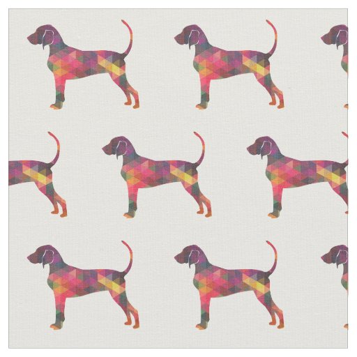 Bluetick Coonhound Silhouette Tiled Fabric
