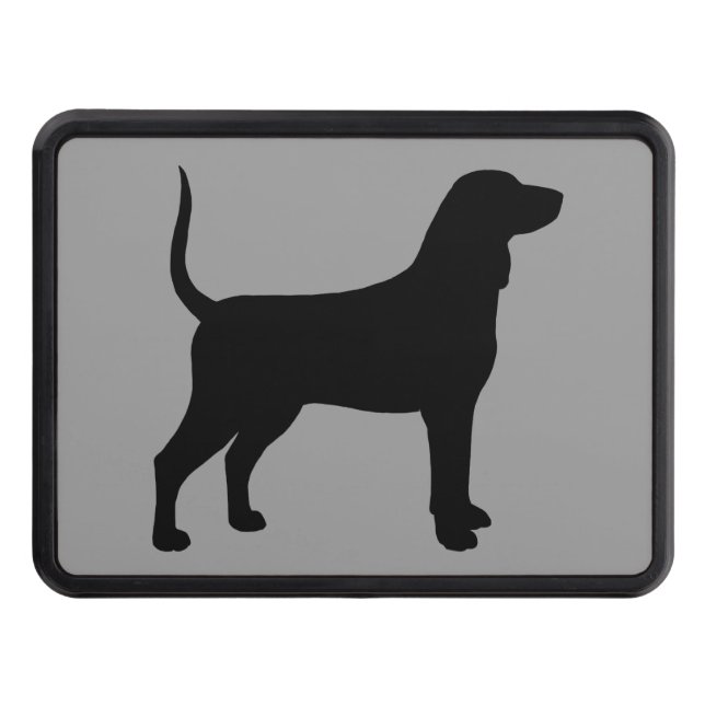 Bluetick Coonhound Silhouette Tow Hitch Cover (Front)