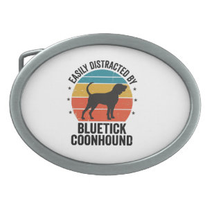 Bluetick Coonhound Vintage Dog Lover Shirt Design_ Belt Buckle