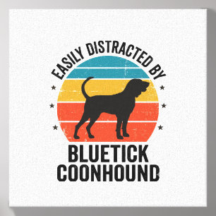 Bluetick Coonhound Vintage Dog Lover Shirt Design_ Canvas Photo Tile