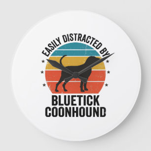 Bluetick Coonhound Vintage Dog Lover Shirt Design_ Large Clock