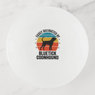 Bluetick Coonhound Vintage Dog Lover Shirt Design_ Trinket Tray
