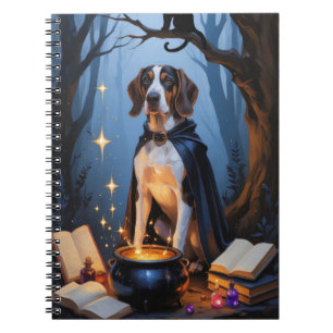 Bluetick Coonhound Whimsical Halloween Painting Notebook