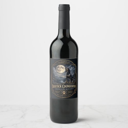 Bluetick Coonhound Wine Label