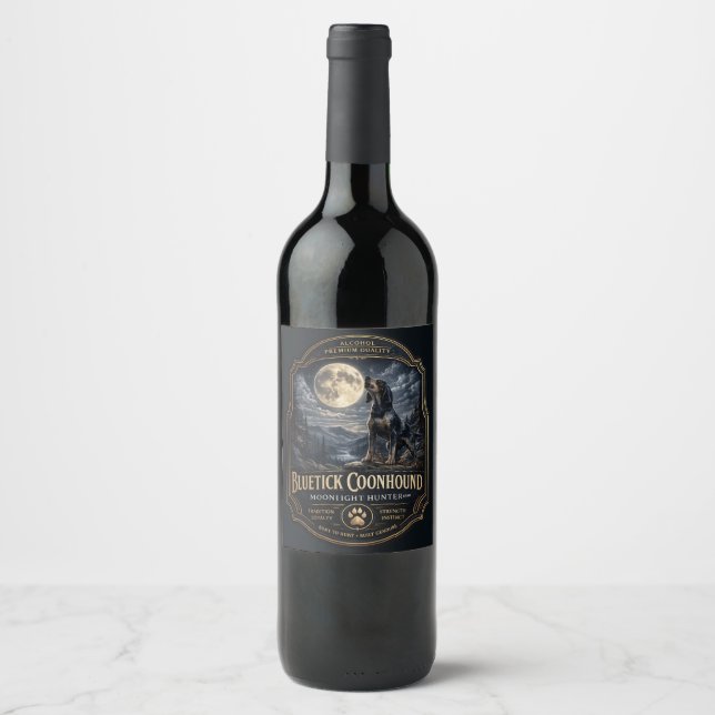 Bluetick Coonhound Wine Label (Front)
