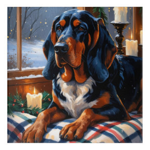 Bluetick Coonhound With Christmas Lights Holiday Acrylic Print