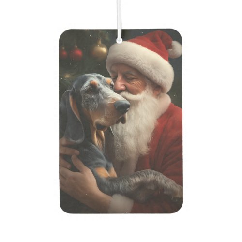 Bluetick Coonhound With Santa Claus Christmas Air Freshener