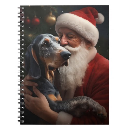 Bluetick Coonhound With Santa Claus Christmas Notebook