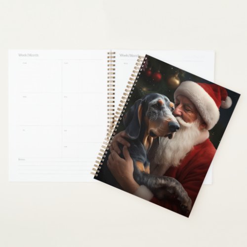 Bluetick Coonhound With Santa Claus Christmas Planner