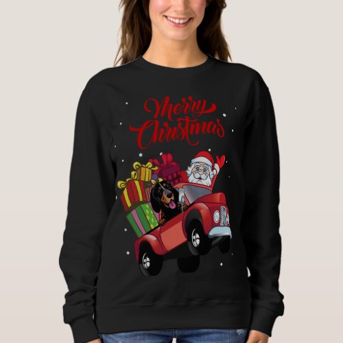 Bluetick Coonhound With Santa Claus In Red Truck D Sweatshirt