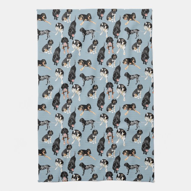 Bluetick Coonhounds Kitchen Towel (Vertical)
