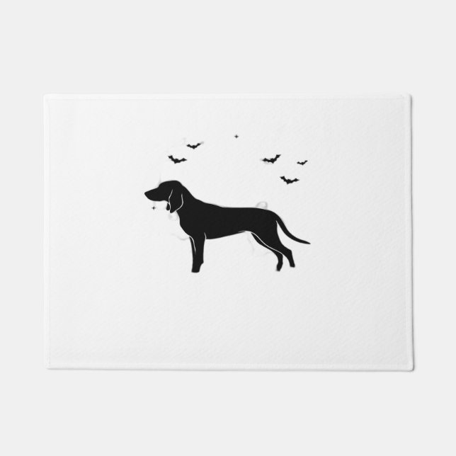 Bluetick Dog – Halloween Moon Silhouette Classic T Doormat (Front)