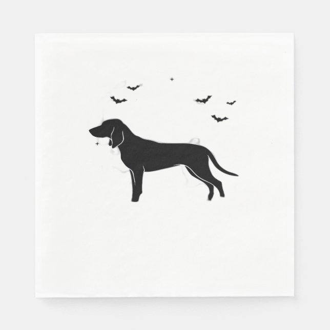Bluetick Dog – Halloween Moon Silhouette Classic T Napkins (Front)