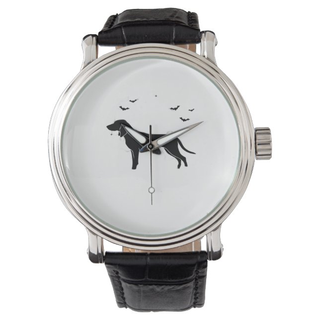 Bluetick Dog – Halloween Moon Silhouette Classic T Watch (Front)
