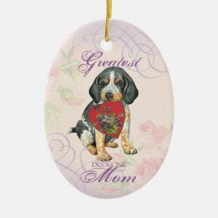 Bluetick Heart Mom Ceramic Ornament