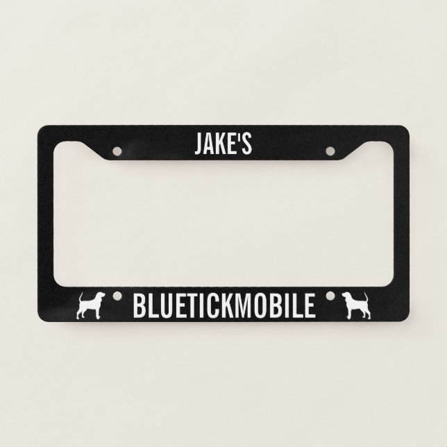 Bluetickmobile Coonhound Dog Silhouettes Custom License Plate Frame (Front)