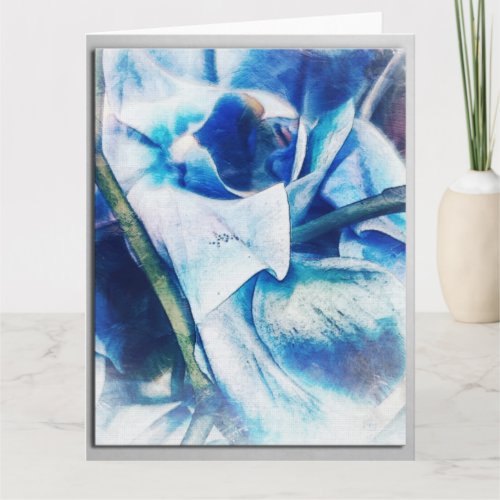 Bluetiful Blue Orchid blank art greeting card