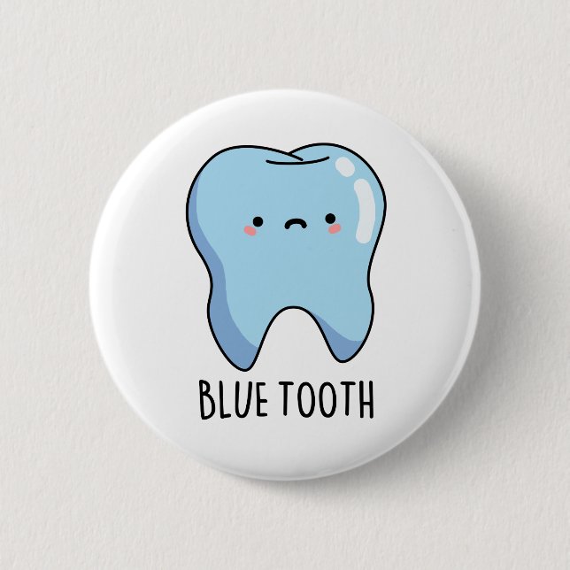 Bluetooth Funny Technical Blue Tooth Pun  Button (Front)