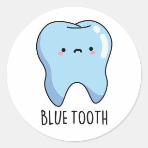 Bluetooth Funny Technical Blue Tooth Pun Classic Round Sticker