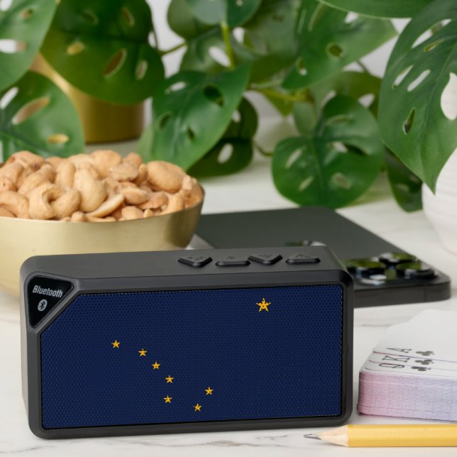 Bluetooth speakers with flag of Alaska, USA (Insitu(Table))