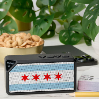 Bluetooth speakers with flag of Chicago, USA