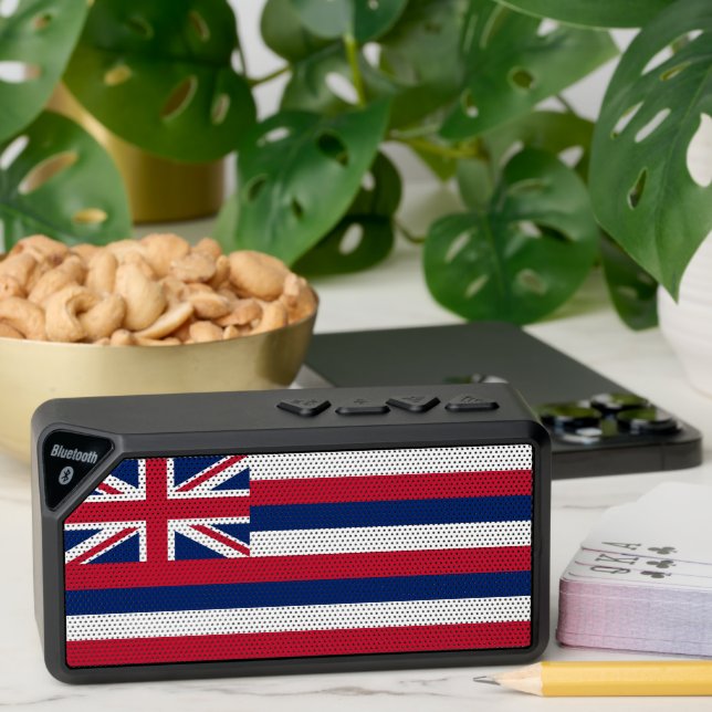 Bluetooth speakers with flag of Hawaii, USA (Insitu(Table))
