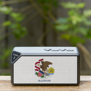 Bluetooth speakers with flag of Illinois, USA