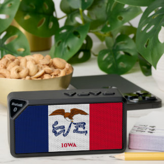Bluetooth speakers with flag of Iowa, USA