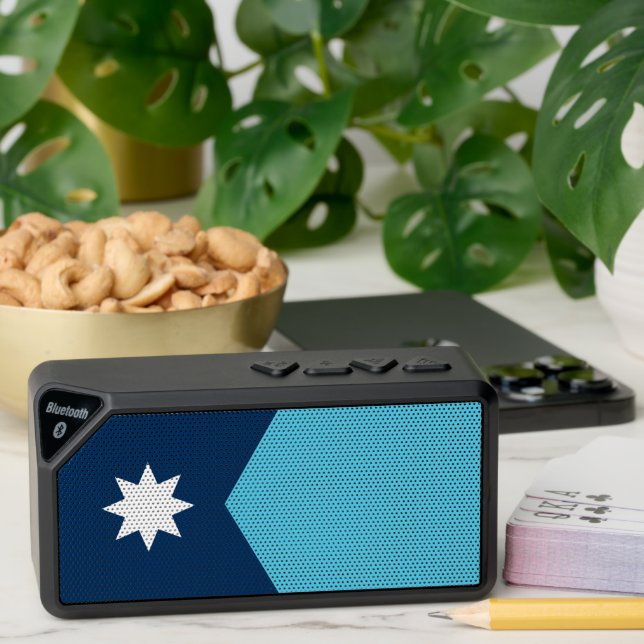 Bluetooth speakers with flag of Minnesota, USA (Insitu(Table))