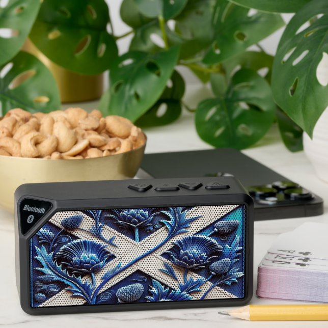 Bluetooth speakers with Scottish Thistles (Insitu(Table))