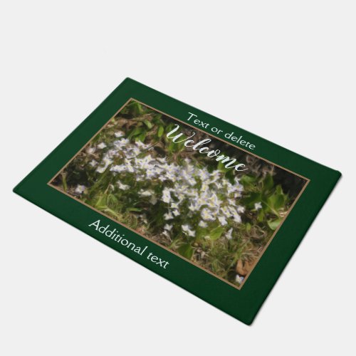 Bluets Tiny Flowers Oil Painting Personalized Doormat