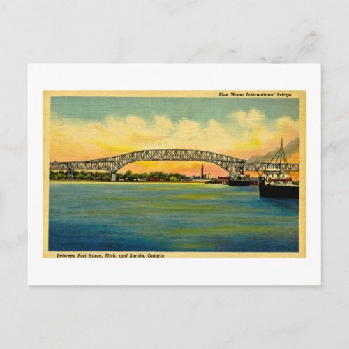 Bluewater Bridge Port Huron Michigan Postcard