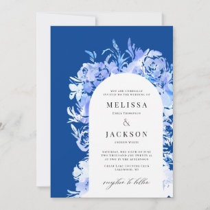 BlueWatercolor Abstract flower  Invitation