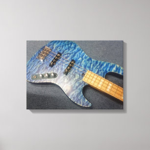 BlueWave Bass Guitar Canvas Print
