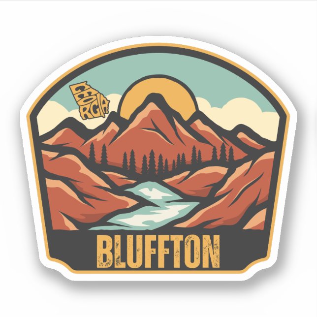 Bluffton, Georgia Sticker (Front)