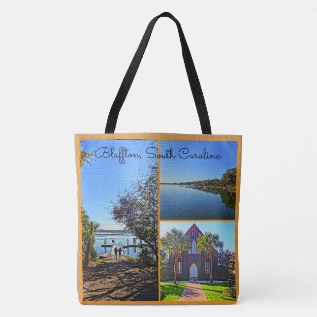 Bluffton South Carolina Lowcountry Collage Tote Bag (Front)