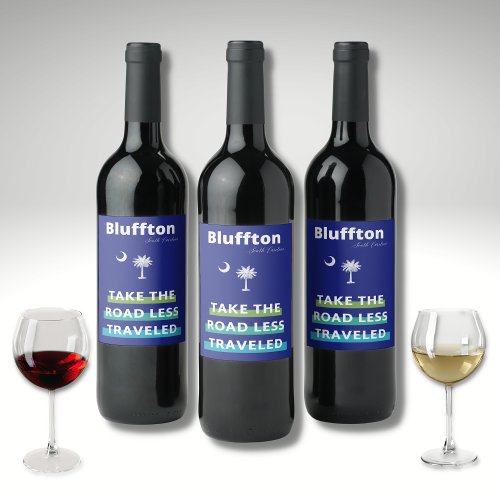 Bluffton South Carolina The Road Less Traveled  Wine Label