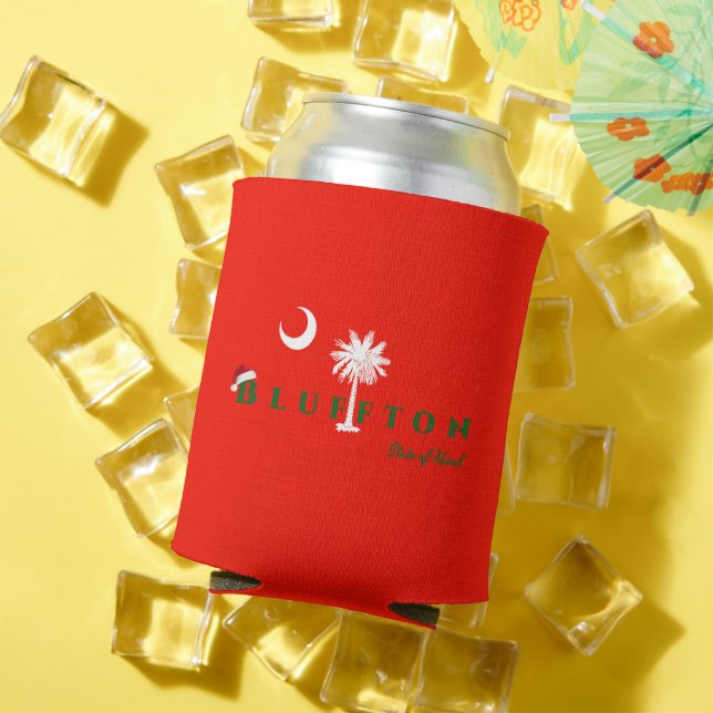 Bluffton State of Mind Christmas Holiday Red Green Can Cooler (In Situ Summer)