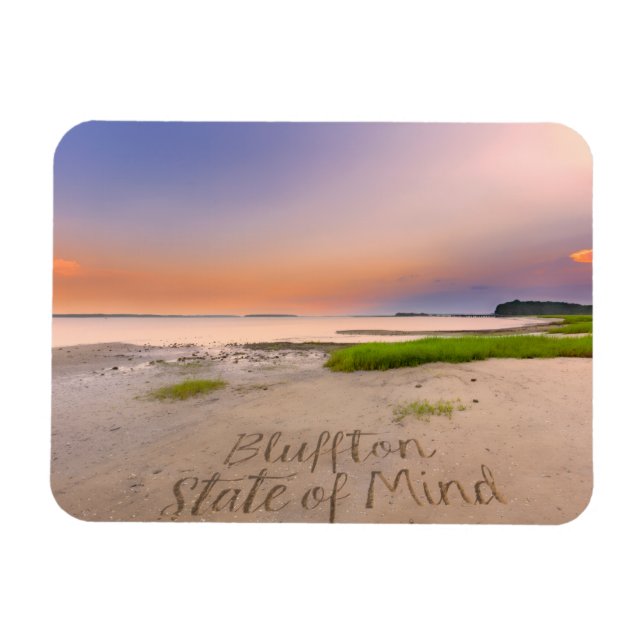 Bluffton State of Mind Written in Sand SC Beach Magnet (Horizontal)