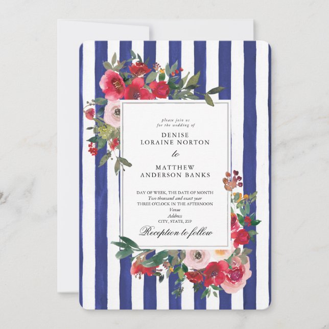 Bluing Colored Wedding Invitation (Front)