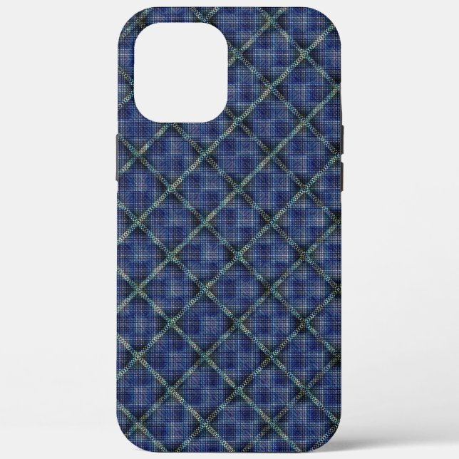 Bluish checkered square with pixelated dots Case-Mate iPhone case (Back)